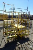 Lot of Mobile 8' Warehouse Stairs and Mobile 5' Warehouse Stairs.