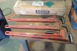 Lot of (3) Ridgid 36" Pipe Wrenches.