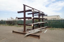Double Sided Cantilever Rack w/Asst. Aluminum and Steel inc. Tubular, Angle and Solid Stock.