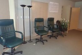 Lot of (4) Task Chairs, (2) Floor Lamps and Asst. Silk Plants on Second Floor.