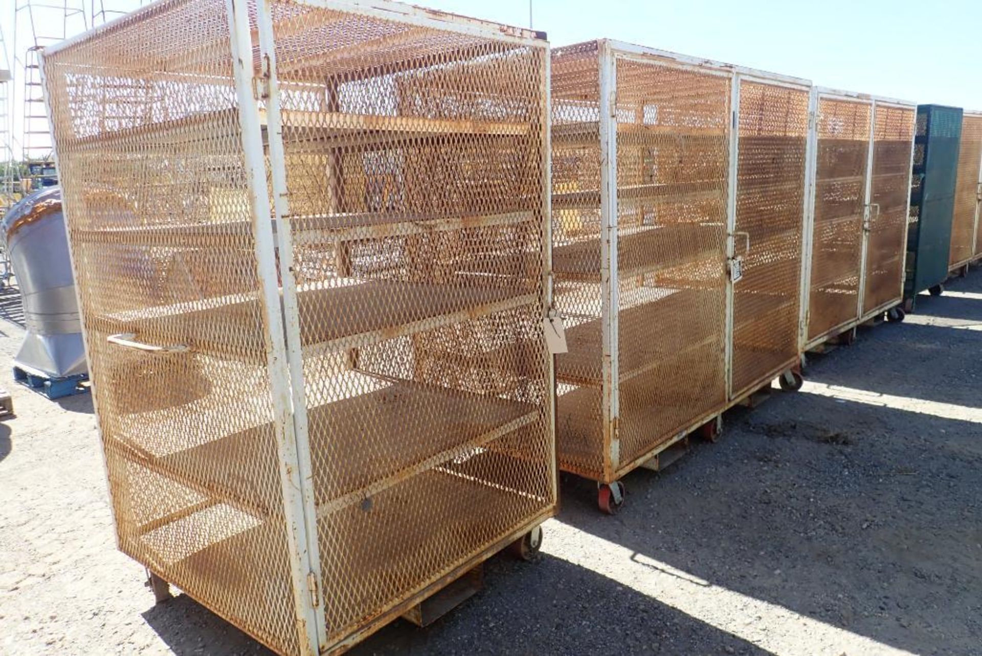 Lot of (3) Mobile Lockout Cabinets w/Forklift Pockets.