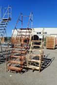 Lot of Mobile 10' Warehouse Stairs and Mobile 6' Warehouse Stairs.