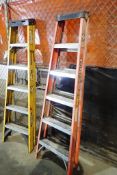 Lot of (2) Fiberglass/Aluminum 6' Step Ladders.