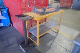 Lot of Mobile 2-Tier Warehouse Cart, Grinder Pedestal Stand and Furniture Dolly.