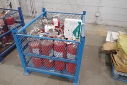 Lot of Stackable Wire Parts Basket and Approx. (28) Fire Extinguishers.