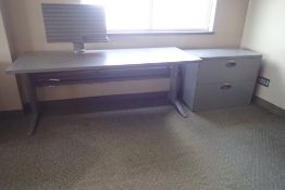 Lot of Workstation and Lateral 2-Drawer File Cabinet.