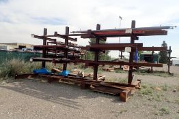 Double Sided Cantilever Rack w/Asst. Steel inc. Flat, Tubular and Pipe.