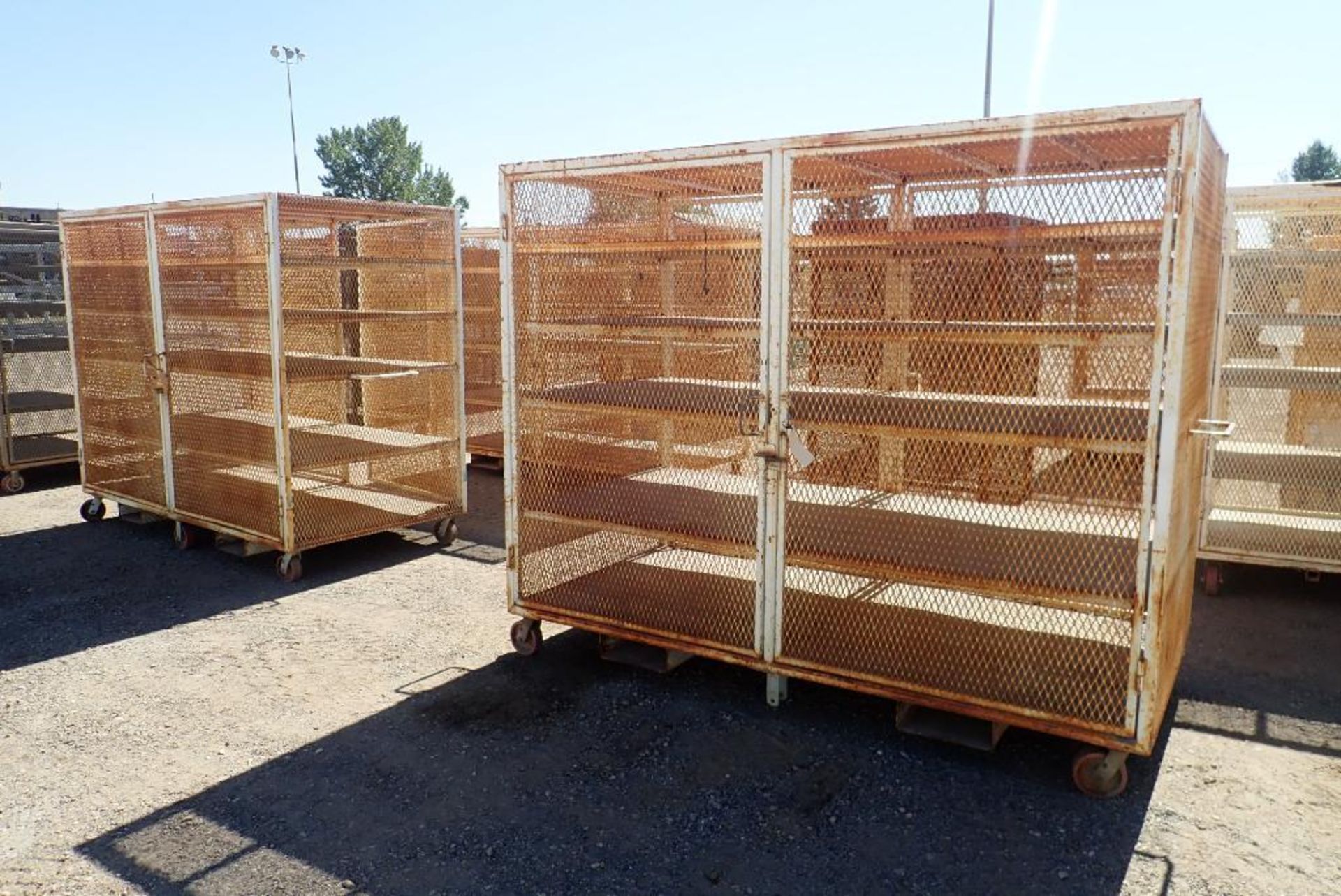 Lot of (2) Mobile Lockout Cabinet w/Forklift Pockets.