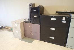 Lot of (2) Lateral File Cabinets, (2) Vertical File Cabinets, etc.