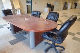 Lot of Oval 94"x42" Meeting Table w/(4) Task Chairs.