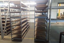Lot of (4) Sections EZ-Rect 4'x2'x8' Shelving w/Decking.