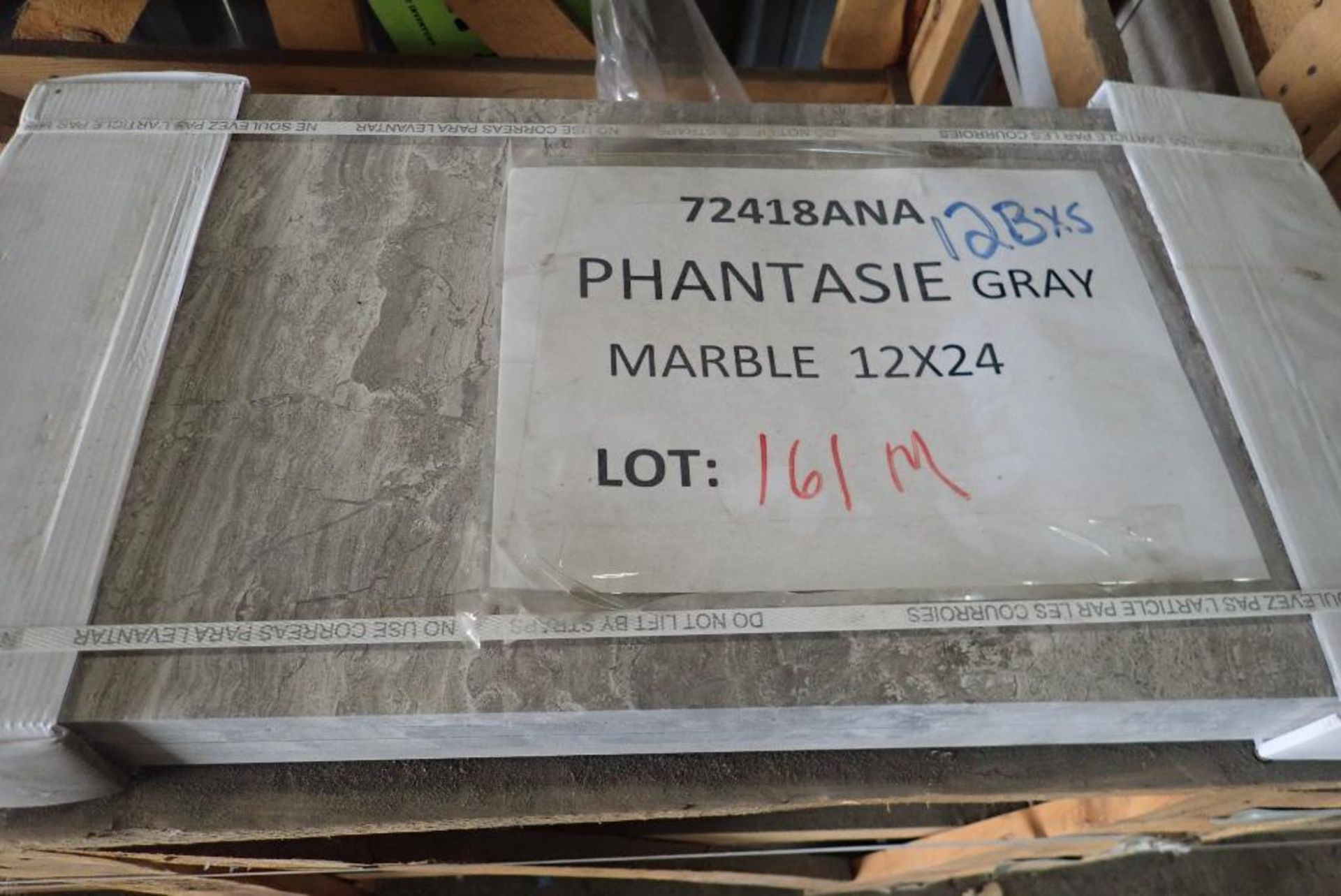 Lot of Approx. (12) Boxes Phantasie Grey Marble Tile.