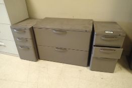 Lot of Lateral 2-Drawer File Cabinet and (2) Pedestals.
