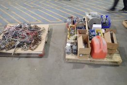 Lot of Asst. Chain, Ratchet Boomers, Wire Rope Lifting Sling, Regulators, etc.