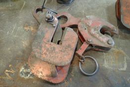 Lot of (2) Plate Lifting Clamps.