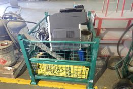 Lot of Stackable Wire Parts Basket, Office Printers, Electric Heaters, etc.