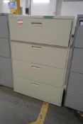 Lot of (3) Hon Lateral 4-Drawer File Cabinets.