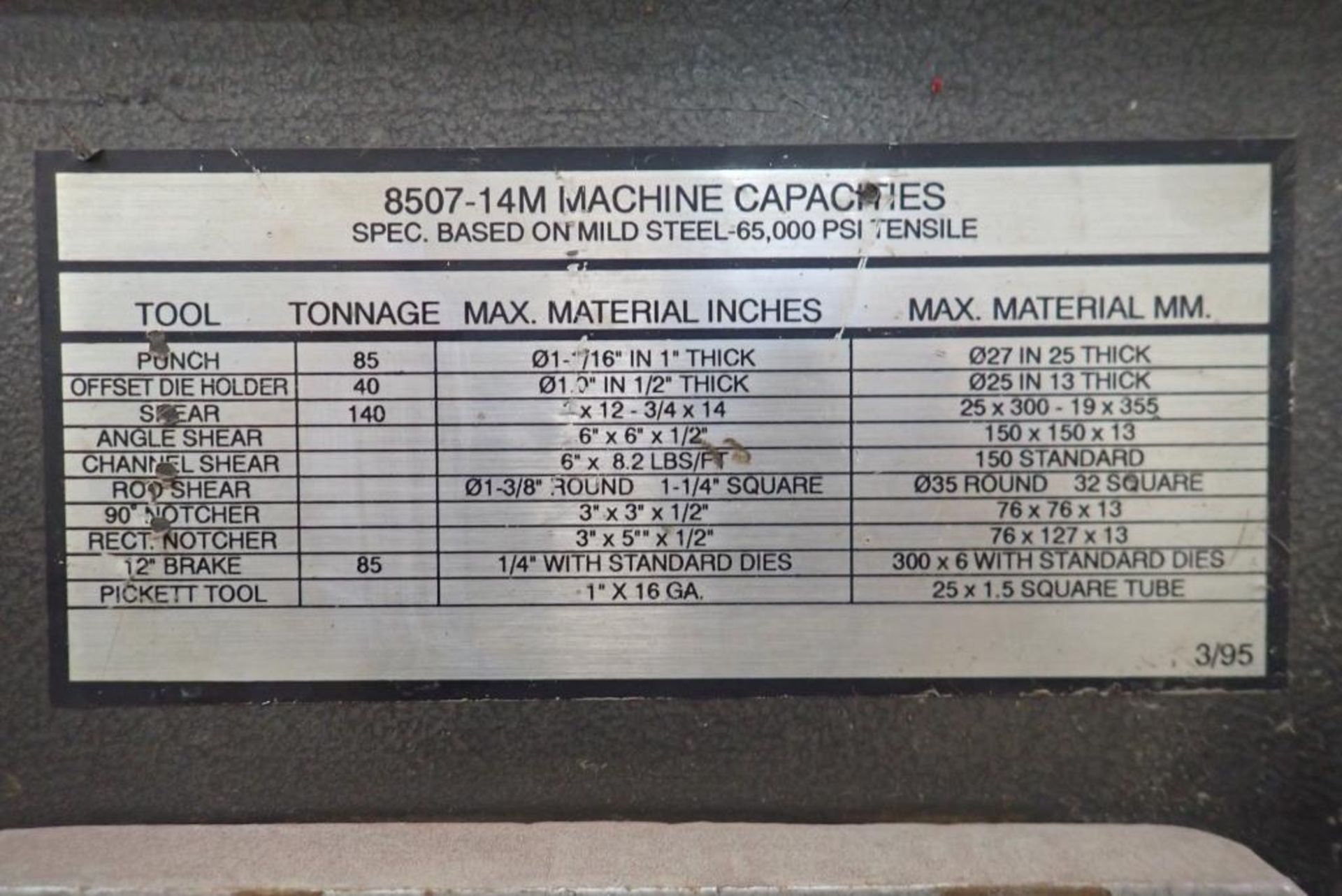 Scotchman FI85 Ironworker. - Image 3 of 3