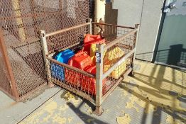 Stackable Wire Parts Basket w/Asst. Gerry Cans.