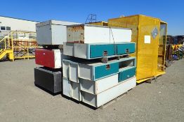 Lot of Employee Lockers and Storage Cabinets.