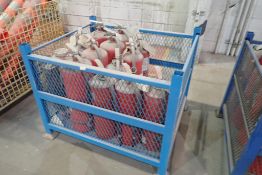 Lot of Stackable Wire Parts Basket and Approx. (13) Fire Extinguishers.