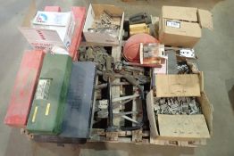 Lot of Banding Crimpers and Tensioner, Banding Clips, Asst. Safety Equipment, etc.