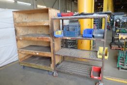 Lot of Mobile Steel and Wooden Shelving Units.