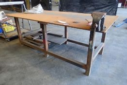 Steel 4'x8 Shop Bench w/6" Vice.