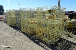 Lot of (11) Collapsible Wire Parts Baskets- GREEN PAINT.