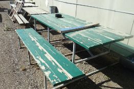 Lot of (5) Wooden Picnic Tables.