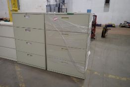 Lot of (2) Hon Lateral 4-Drawer File Cabinets.