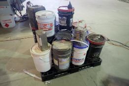 Lot of Asst. Fluid including Gear Oil, Compressor Lubricant, Parts Cleaner, Tar Remover, etc.