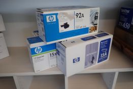Lot of (4) Boxes HP Toner Cartridges.