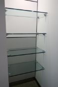 Lot of (4) Bevelled Glass 30"x17" Shelves.