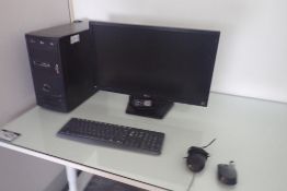 Lot of Desktop Computer, LG Flatscreen Monitor, UPS, Keyboard and Mouse.