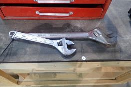 Lot of 15" and 24" Crescent Wrenches.