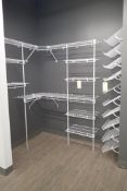 Rubbermaid L-Shaped Wire Closet Organizer Display w/Wall Mounted Shoe Rack.