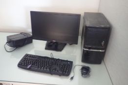 Lot of Desktop Computer, LG Flatscreen Monitor, UPS, Keyboard and Mouse.