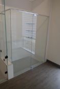 Glass 54"x70" Left Hinge Door Shower Enclosure w/(3) Corner Shelves.