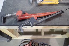 Lot of Husky 18" and 24" Pipe Wrench.
