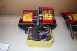 Lot of (2) HK Porter 9190 Pneumatic Cutters and Multiple Spare Jaws.