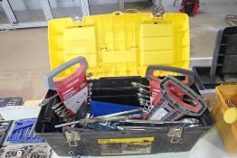 Lot of Stanley Tool Box, Asst. Combination Wrenches, Sockets, etc.