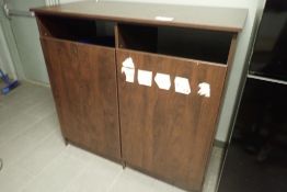 2-Compartment Recycle/Waste Cabinet w/Bins.