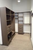 Walk-in 2-pc Closet Organizer Display w/Wall Rack and Rectangular Mirror.