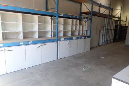 Lot of Counter, (4) Asst. Storage Cabinets, (2) Overshelf Cubicles.
