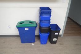 Lot of Waste and Recycle Bins.