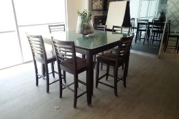 High Top 54"x54" Table w/ (6) Chairs.