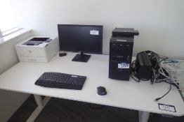 Lot of Desktop Computer, HP LaserJet Pro M402dn Printer, LG Monitor, UPS, Keyboard and Mouse.