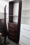 4-Drawer Wall Unit w/Bookcase Top.