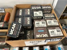 Box of Asst. UCAN Fasteners including Lag Shield Short, Flat Head Super Short, etc.